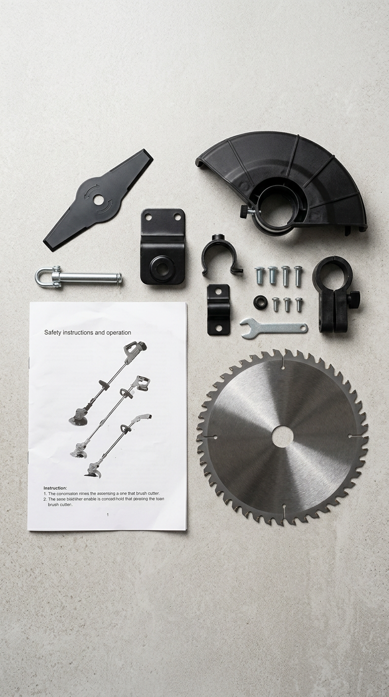 Full grass cutter kit laid out